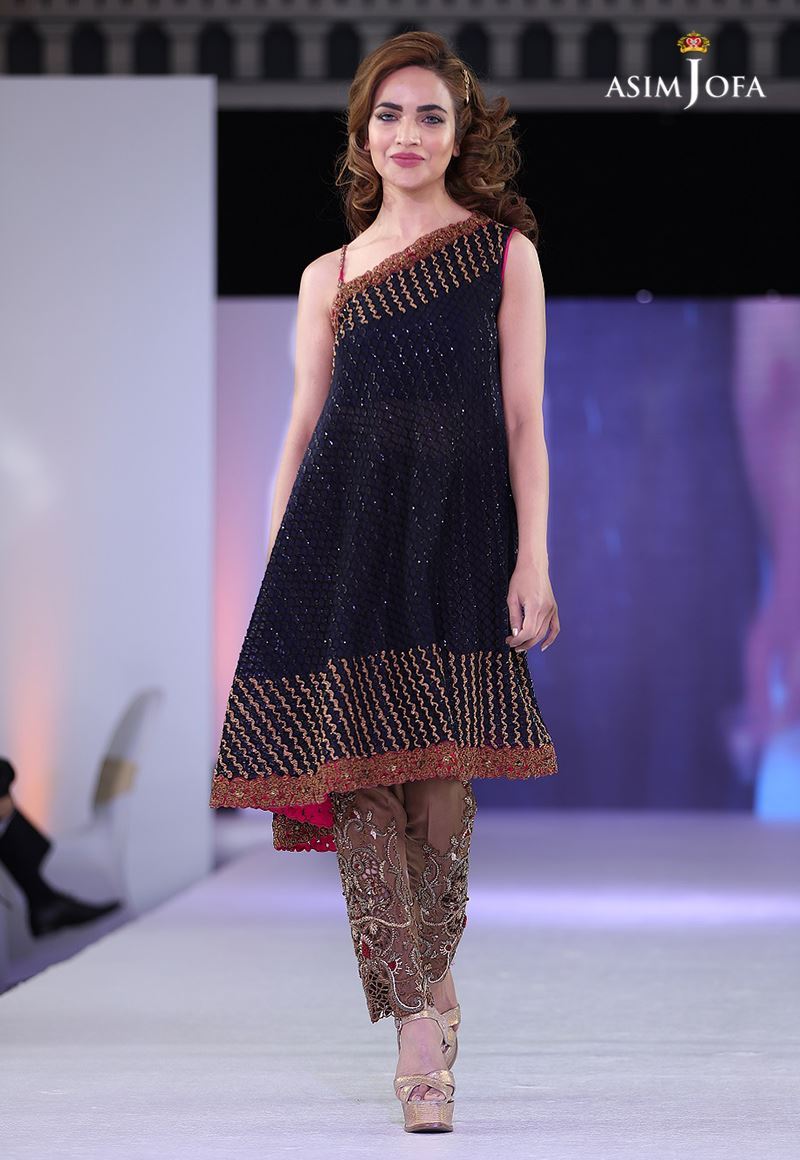 Asim Jofa - NAVY BLUE OFF THE SHOULDER