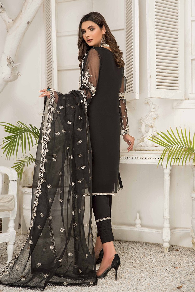 Ellena - 3-PC Stitched Organza Suit