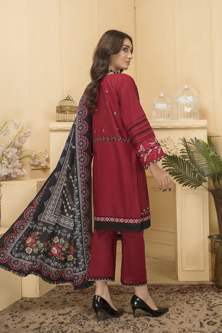 Ellena - 3-PC Stitched Khaddar Suit