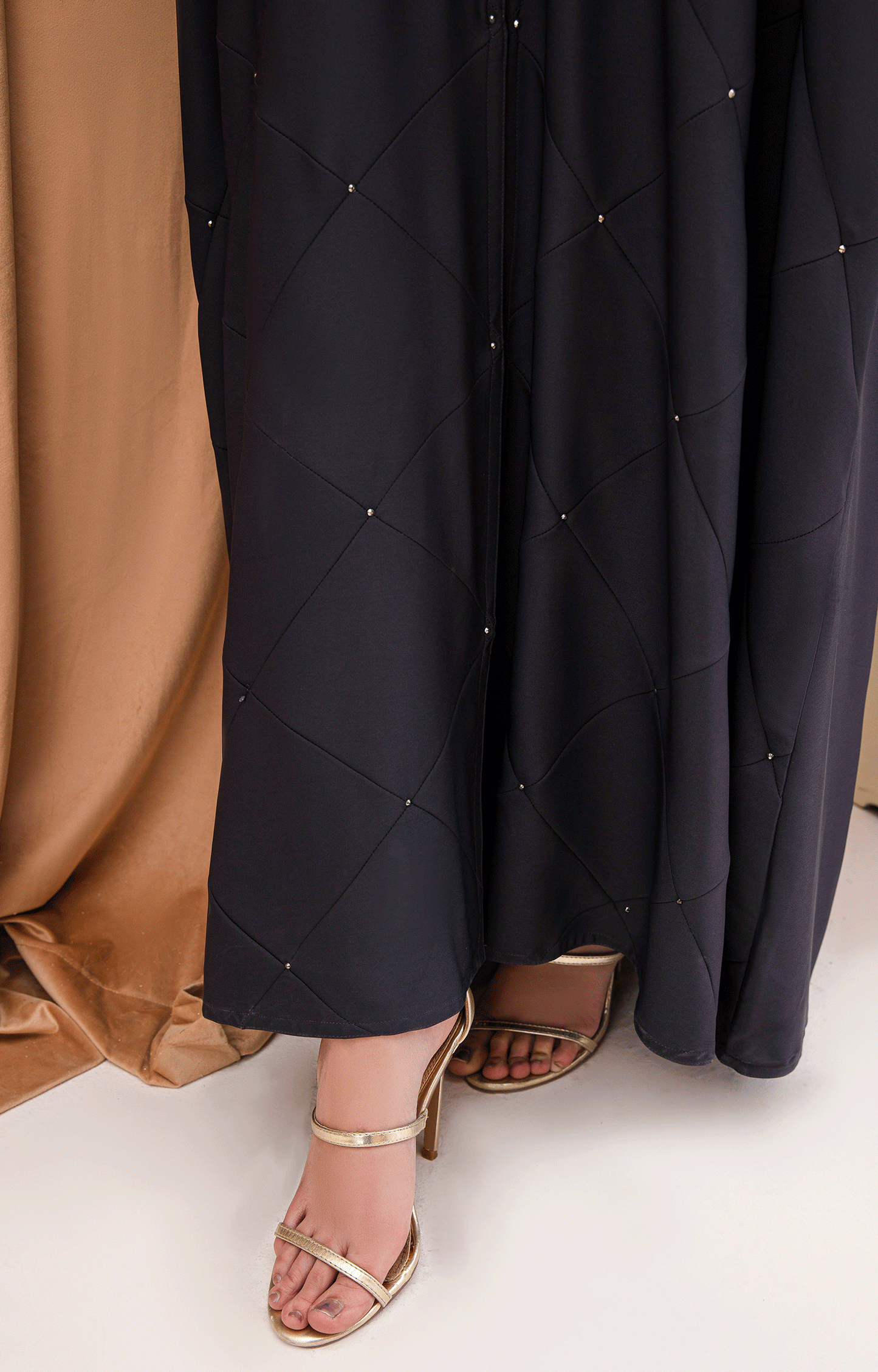 Hareer - MISTY GREY FRONT OPEN ABAYA