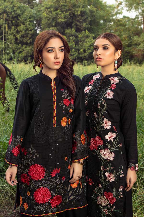 Adan's Libas - Blooming Black - Stitched kurti