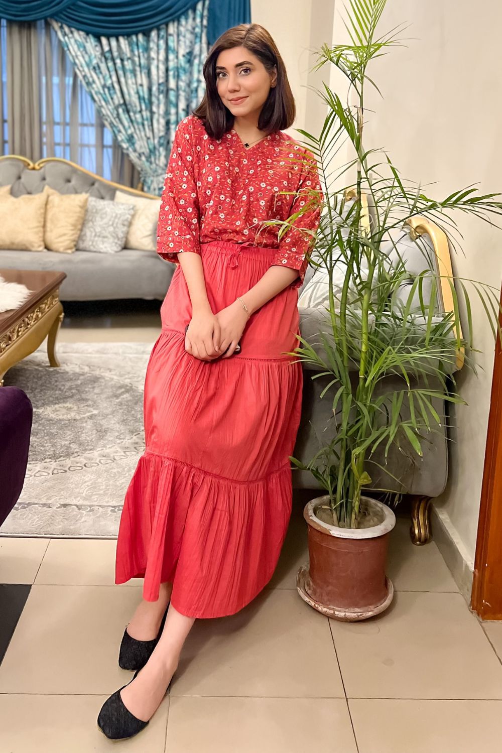 Celina - Printed Khaddar Kurti - D31