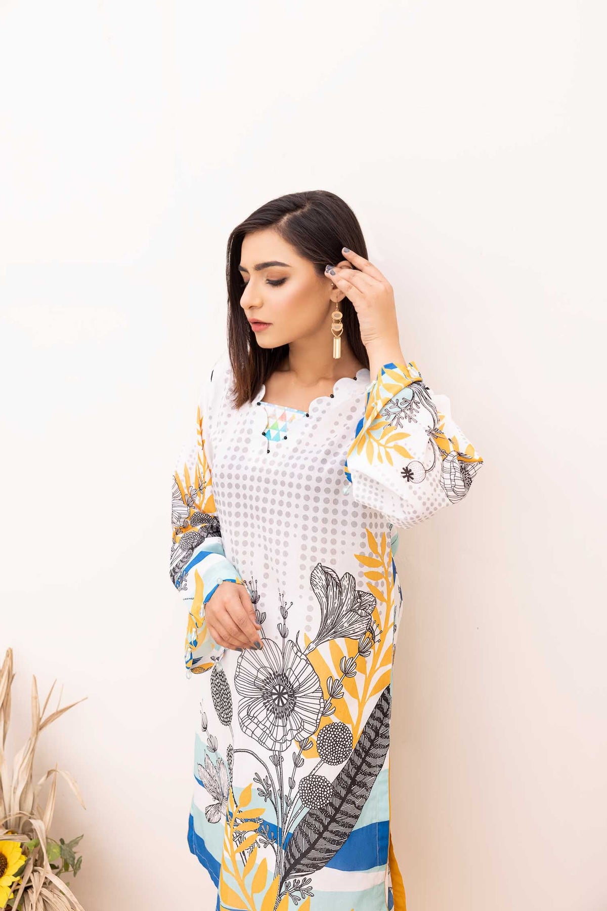 Adan's Libas - Bouse - Digital Printed Stitched Lawn Kurti