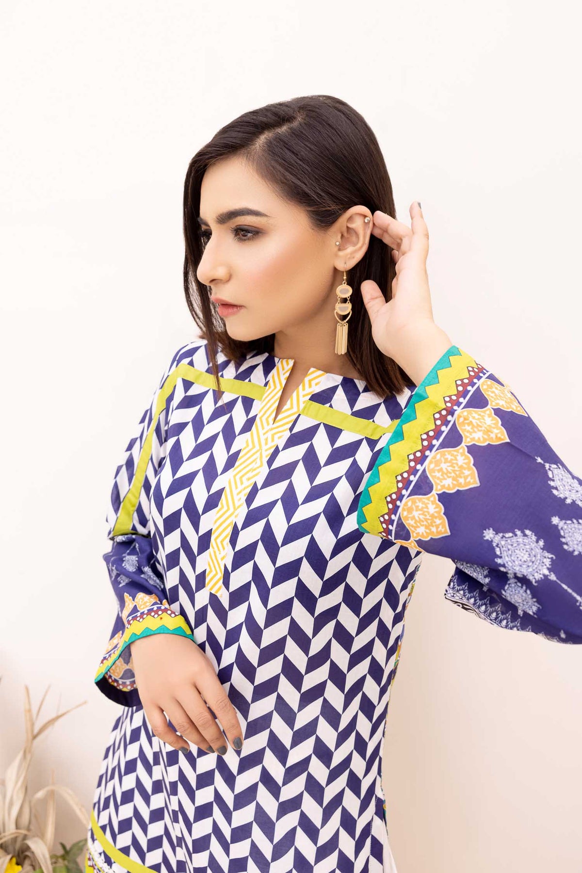 Adan's Libas - Blue Fed - Digital Printed Stitched Lawn Kurti