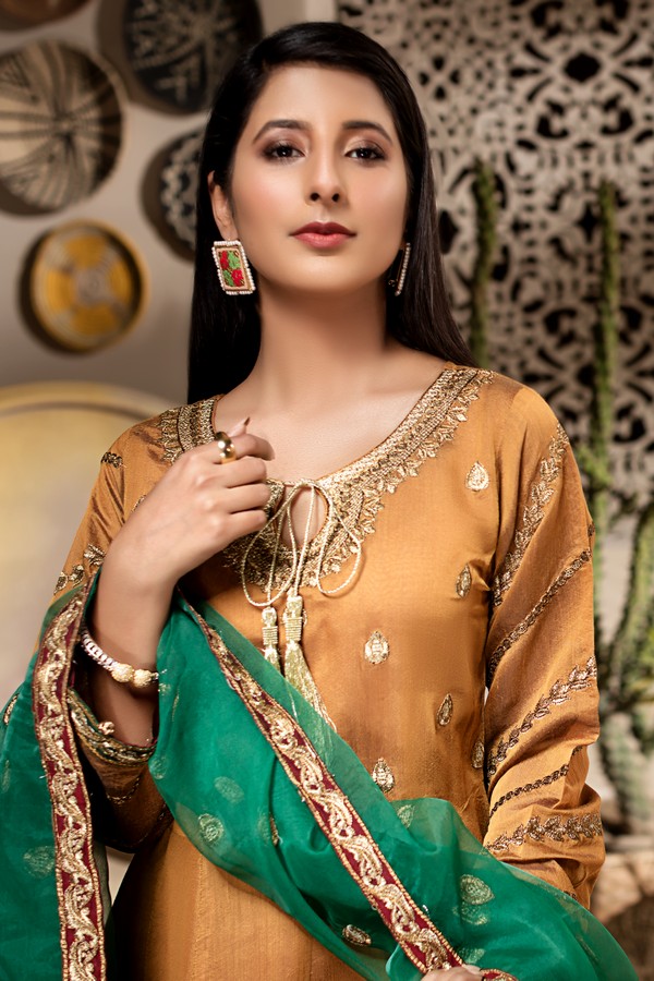Ellena - 3-PC Stitched Paper Cotton Suit