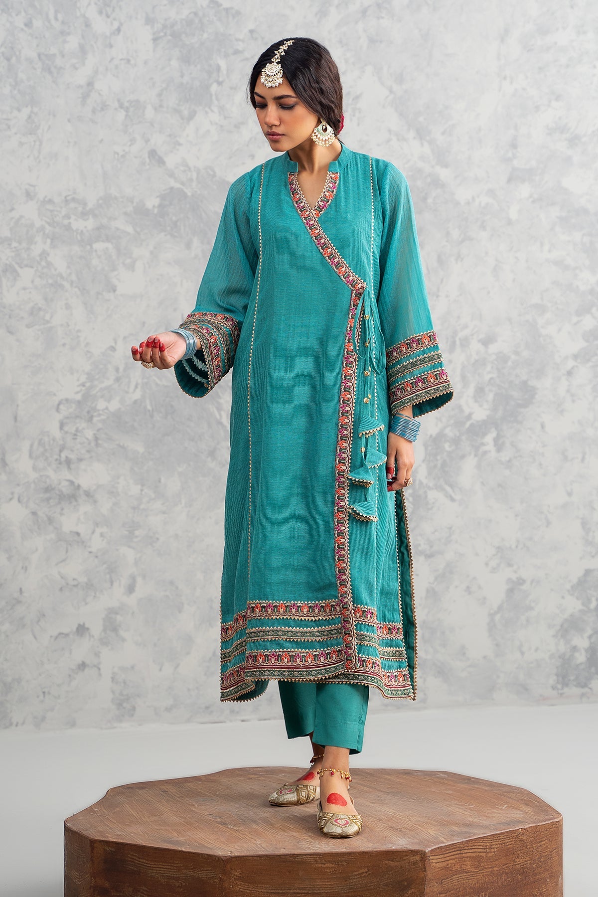 Charizma - 2-PC Embroidered Net Shirt with Trouser CMA-3-285