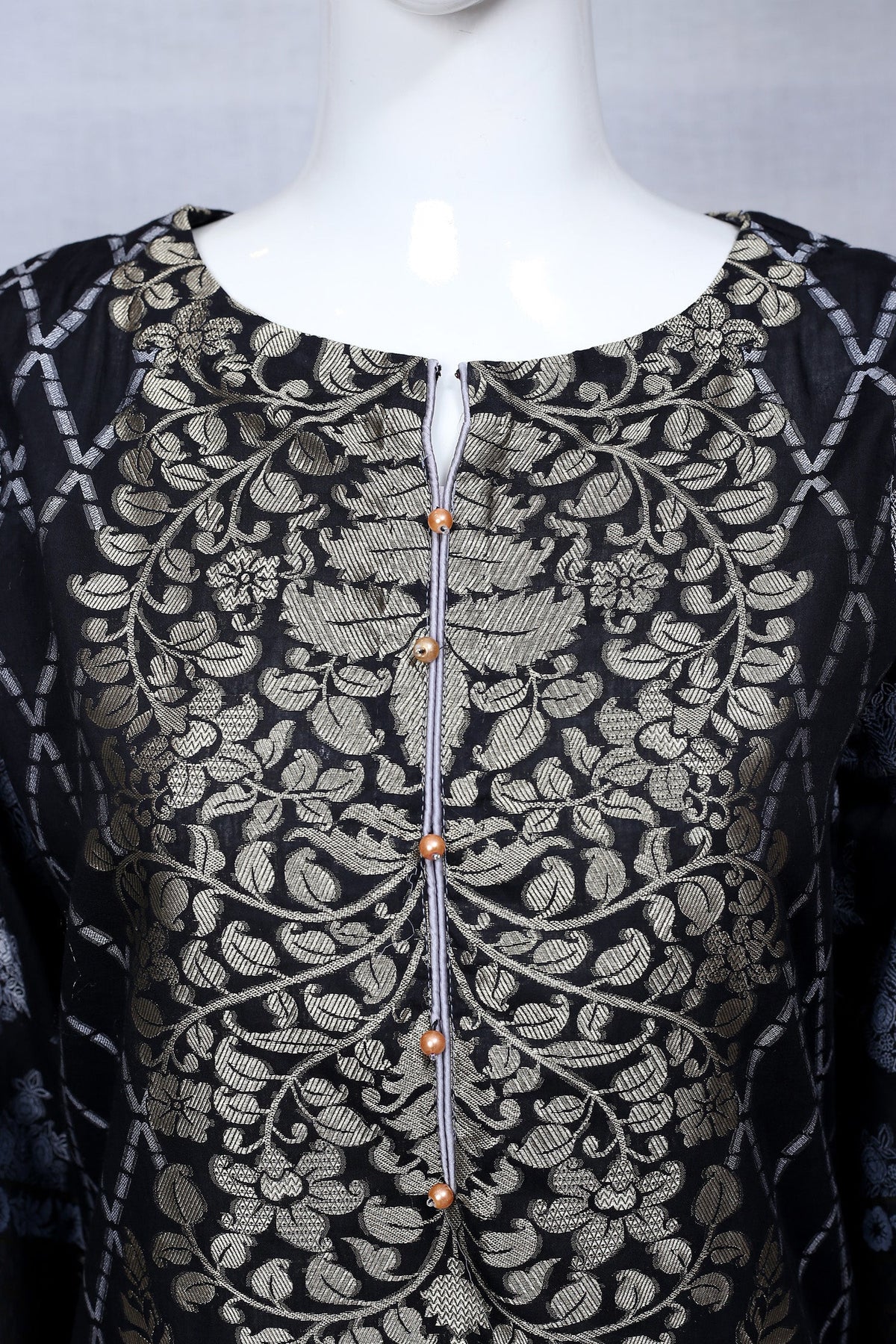 Adan's Libas - Black 36 - Ready To Wear Jacquard Shirt