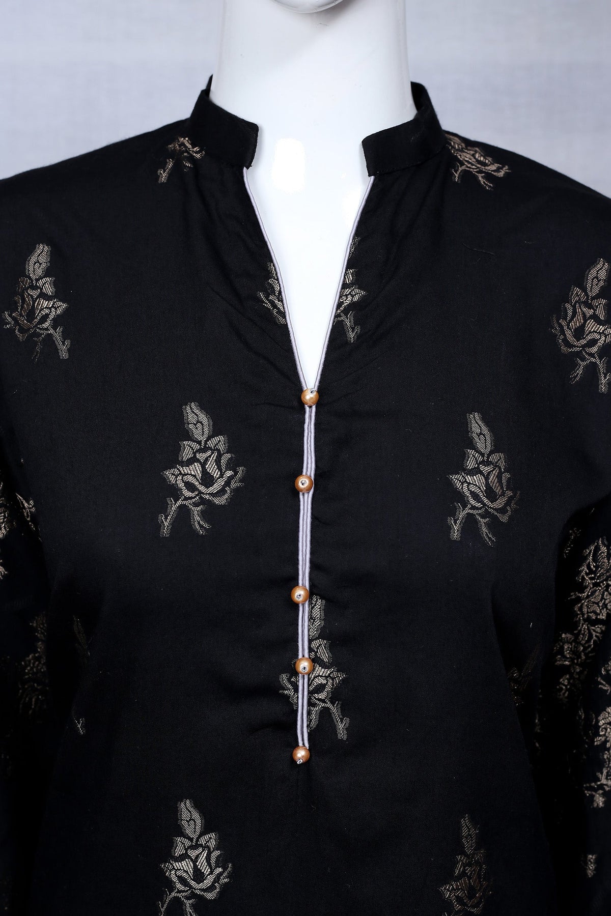 Adan's Libas - Black 34 - Ready To Wear Jacquard Shirt