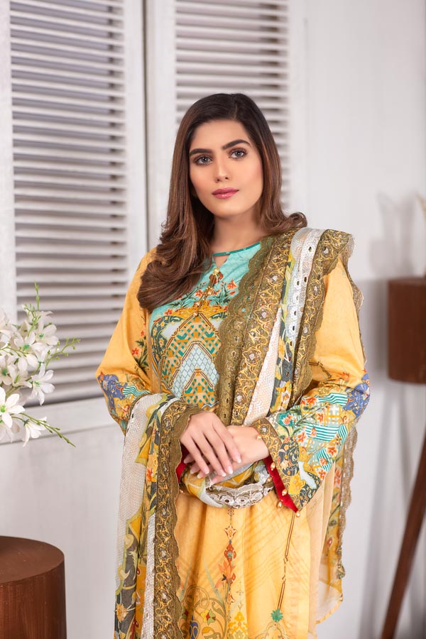 Adan's Libas - Blossom - Digital Printed Lawn (Unstitch)