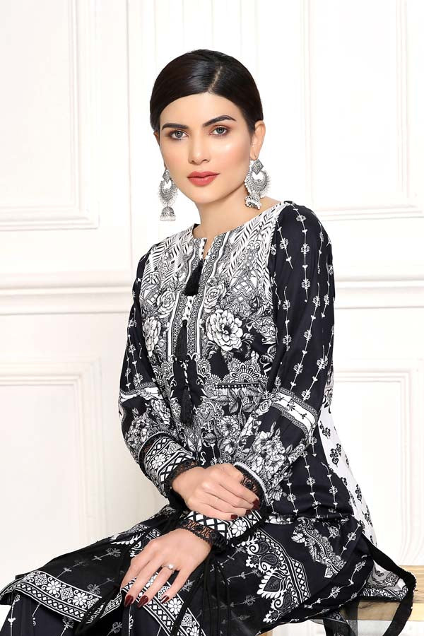 Adan's Libas - Black Charm - Digital Printed Cambric 2PC