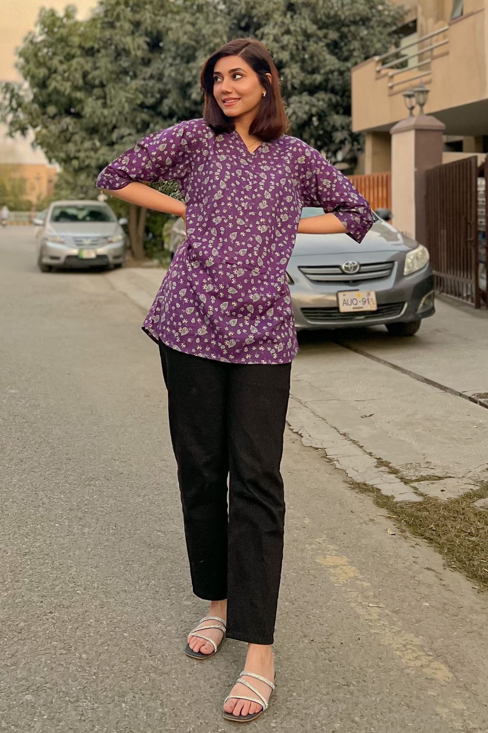 Celina - Printed Khaddar Kurti - D42