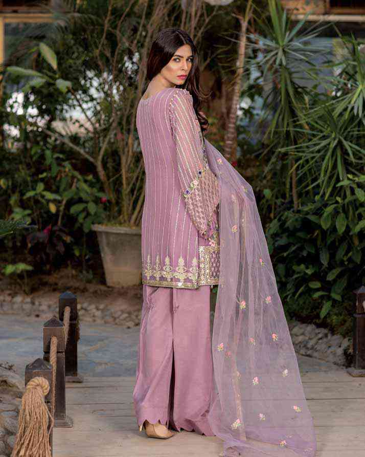Adan's Libas - BLUEBERRY LILAC (Chantilly Chiffon – 3 Piece)