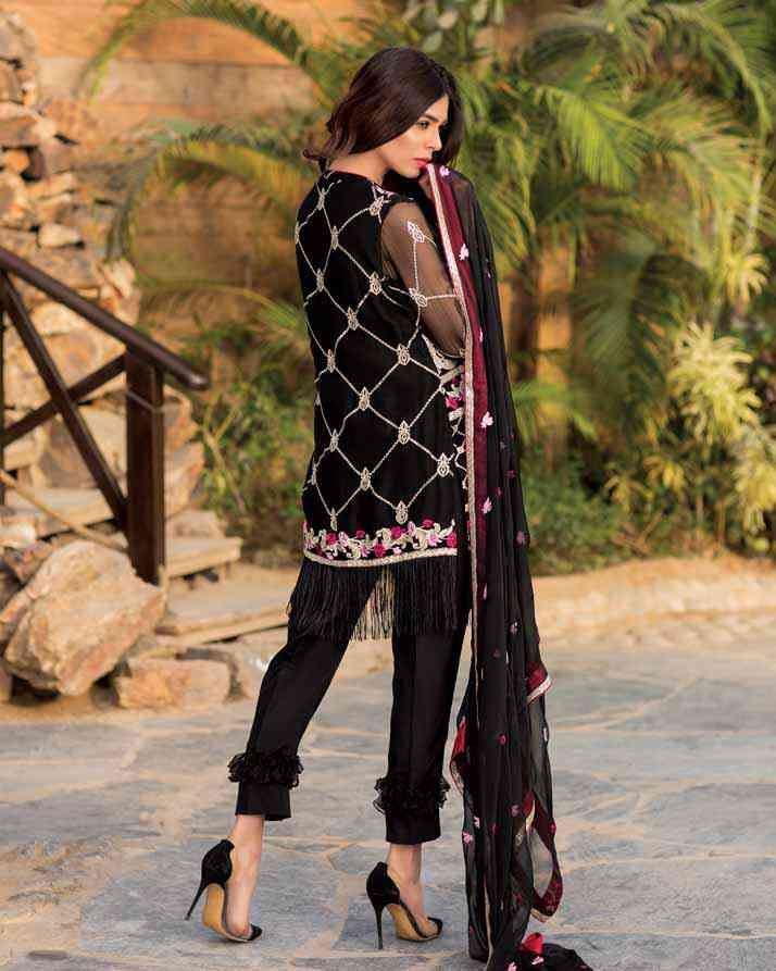 Adan's Libas - BLACK BEAUTY (Chantilly Chiffon – 3 Piece)