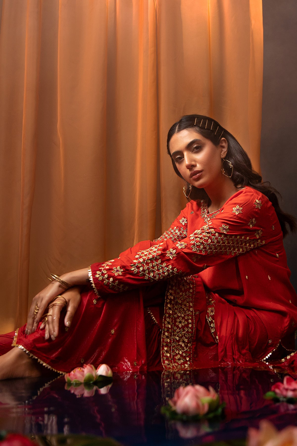 Kayseria - 3 Piece Pk Raw Silk Suit