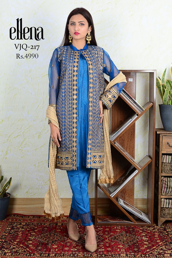 Ellena - 3-PC Stitched Jacquard Suit