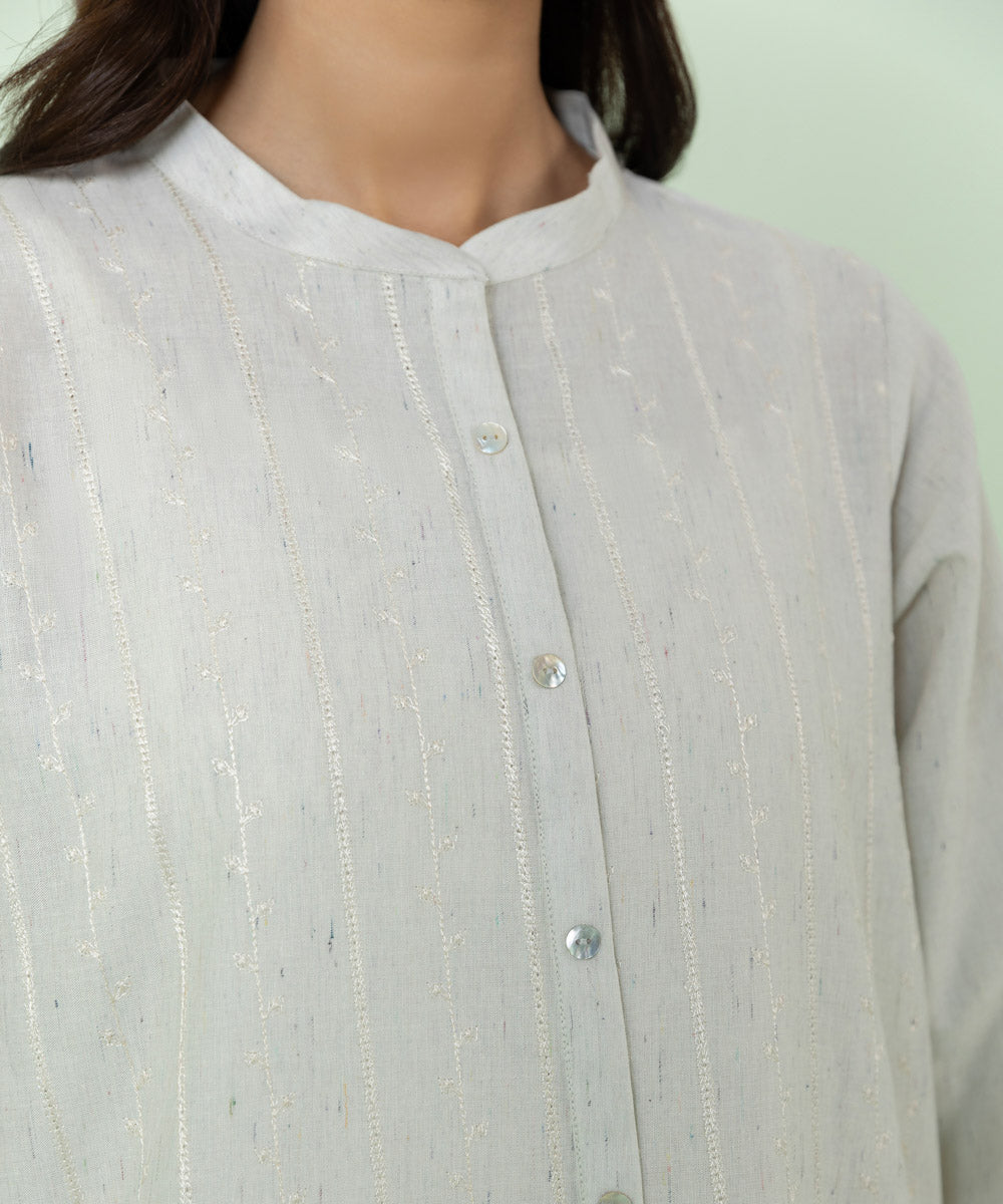 Sapphire - Embroidered Recycled Cotton Shirt