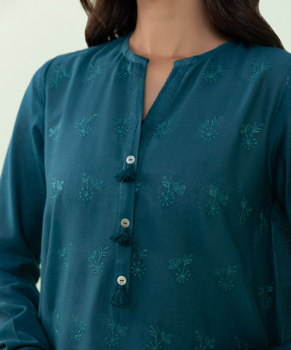 Sapphire - Embroidered Recycled Cotton Shirt