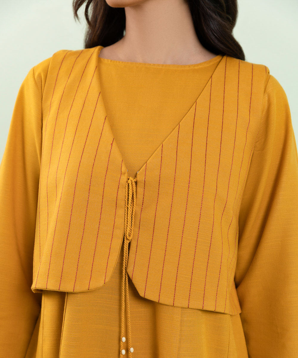 Sapphire - Flared Khaddar Shirt With Cropped Jacket