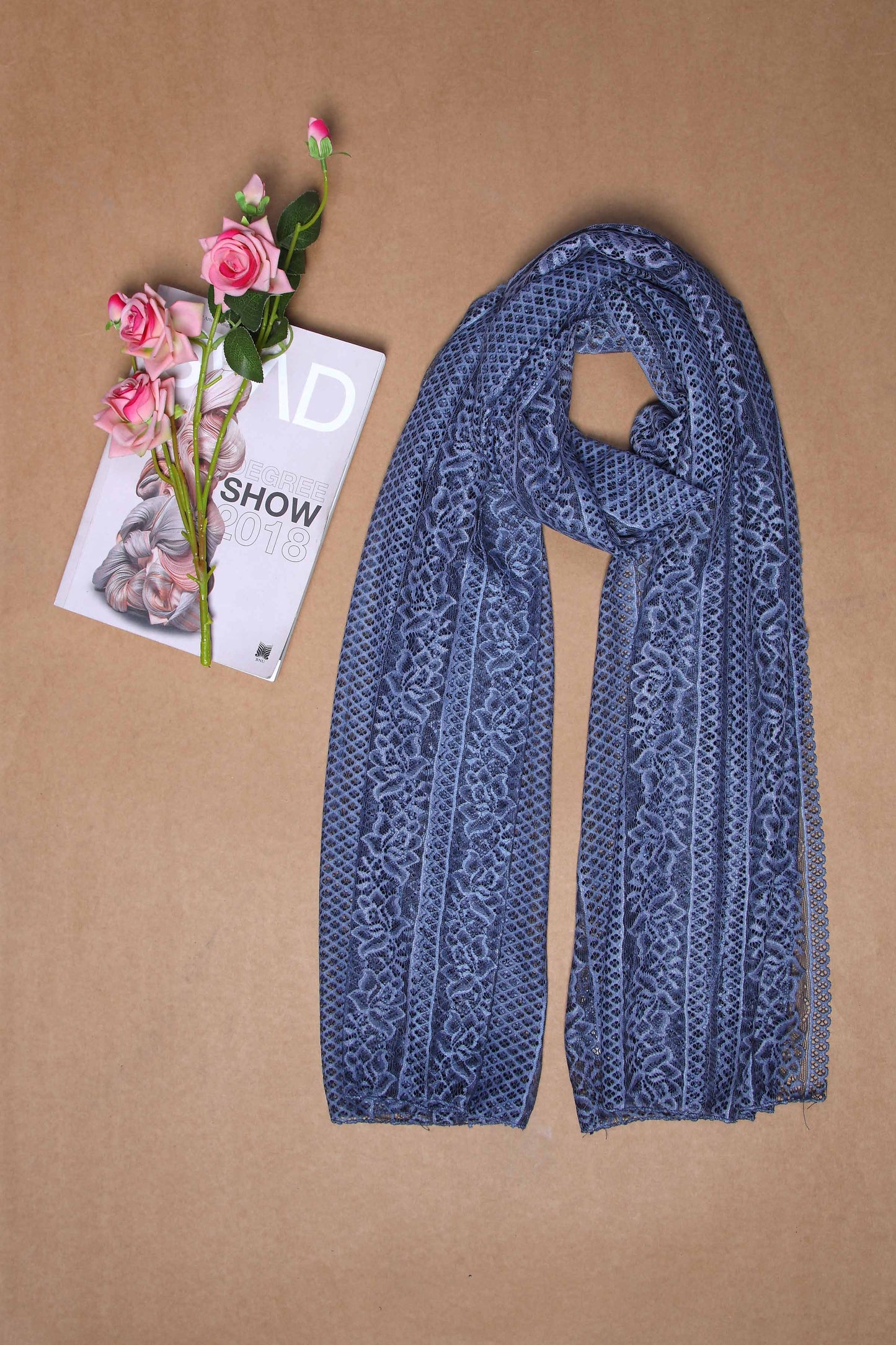 Nishat Linen - Navy Women Scarf - 432412121