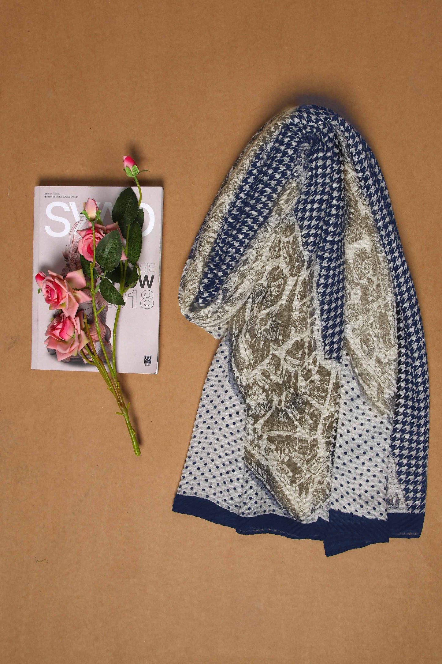 Nishat Linen - Navy Women Scarf - 432512121