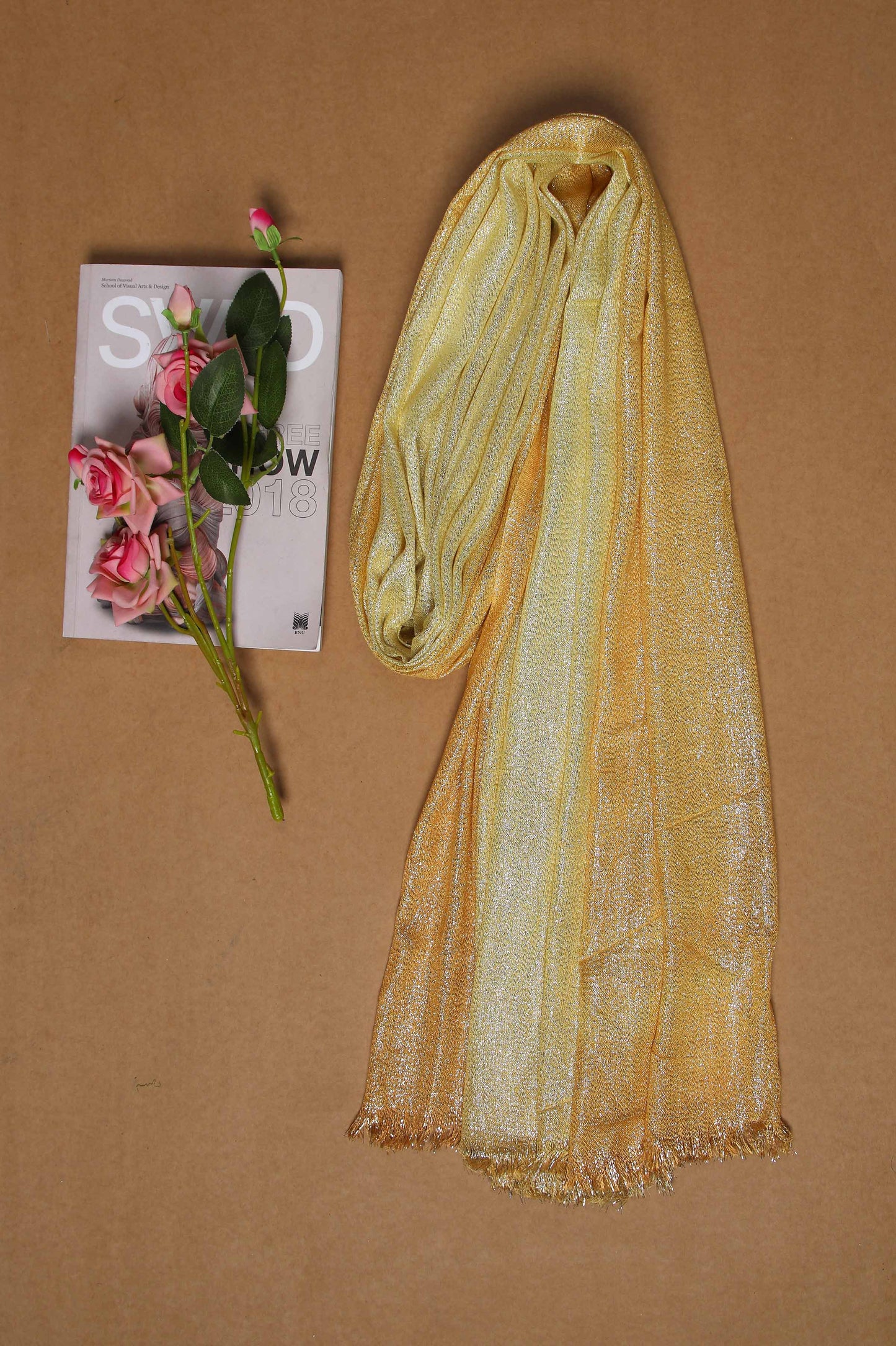 Nishat Linen - Gold Women Scarf - 432552119