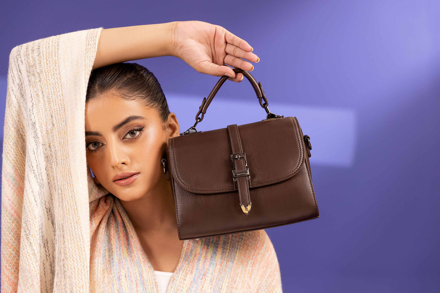 Nishat Linen - Coffee Shoulder Bag-433482117