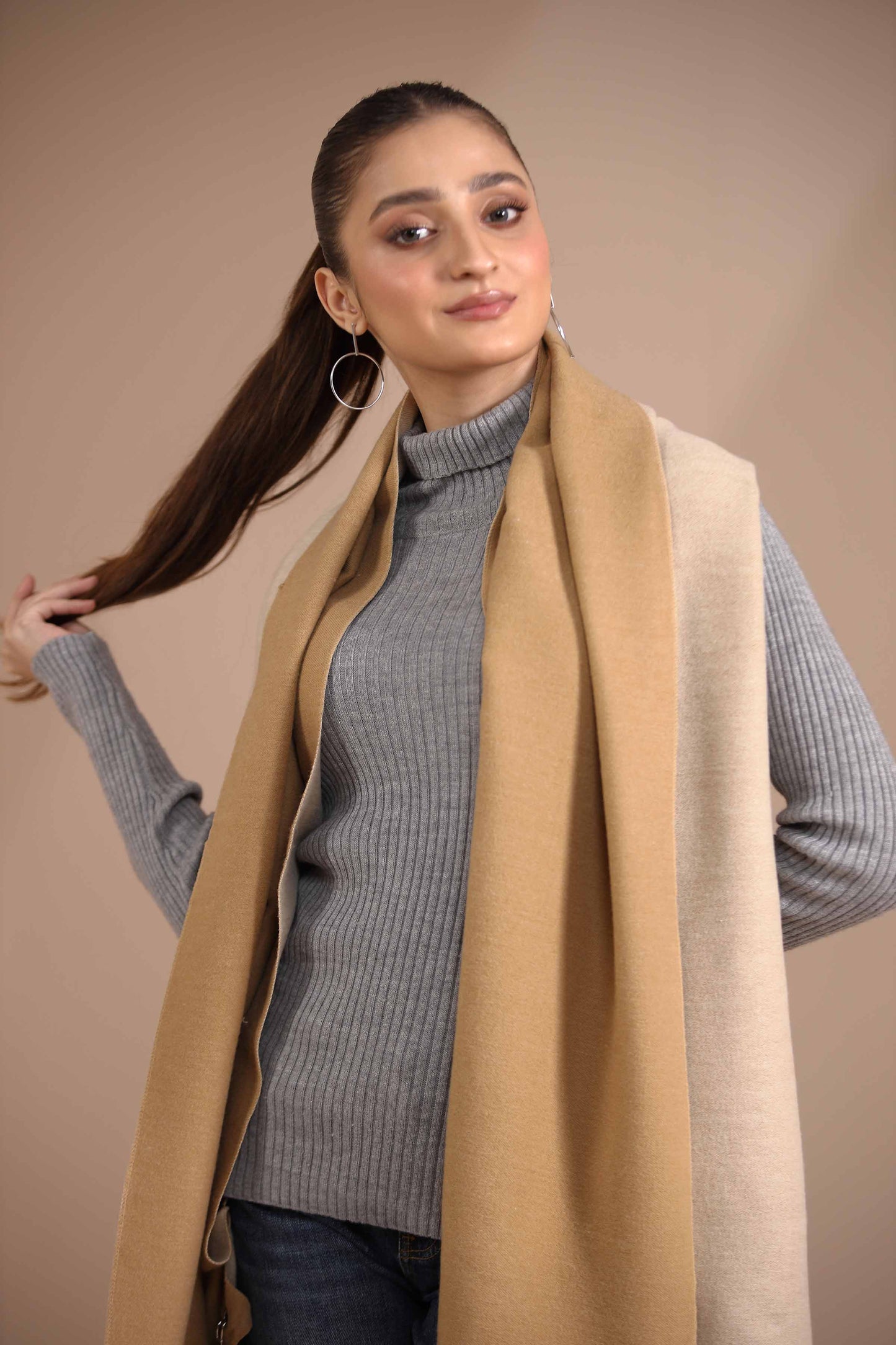 Nishat Linen - Beige Shawl-434762118