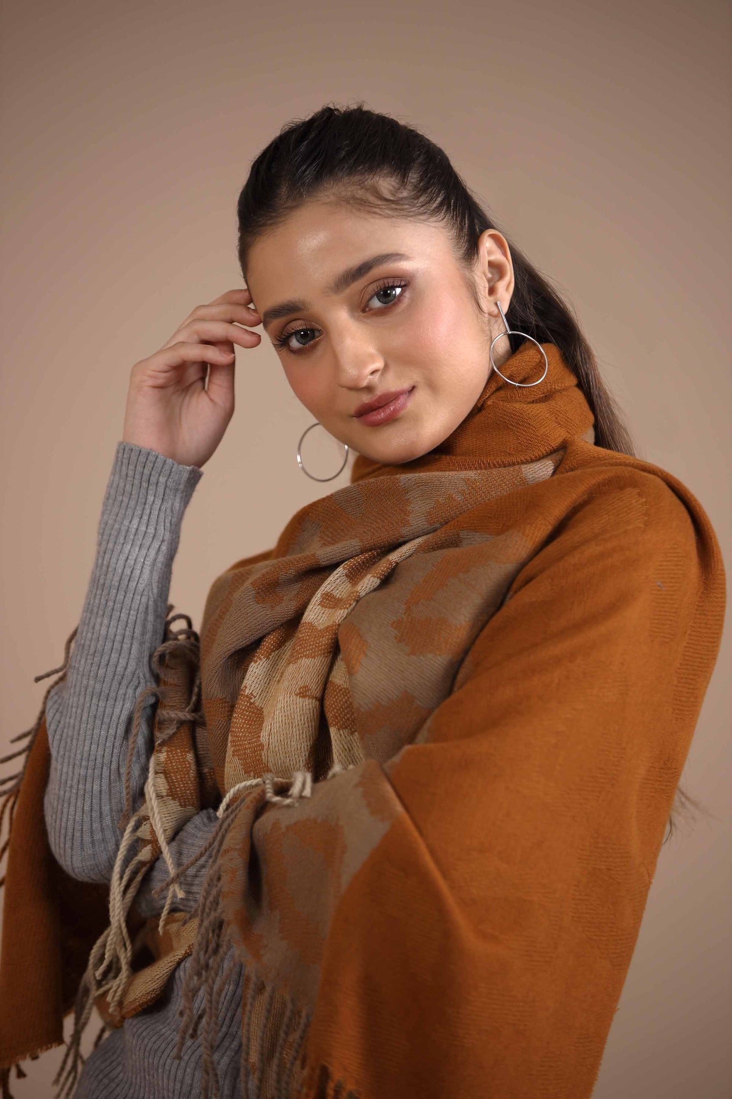 Nishat Linen - Camel Shawl-434882129