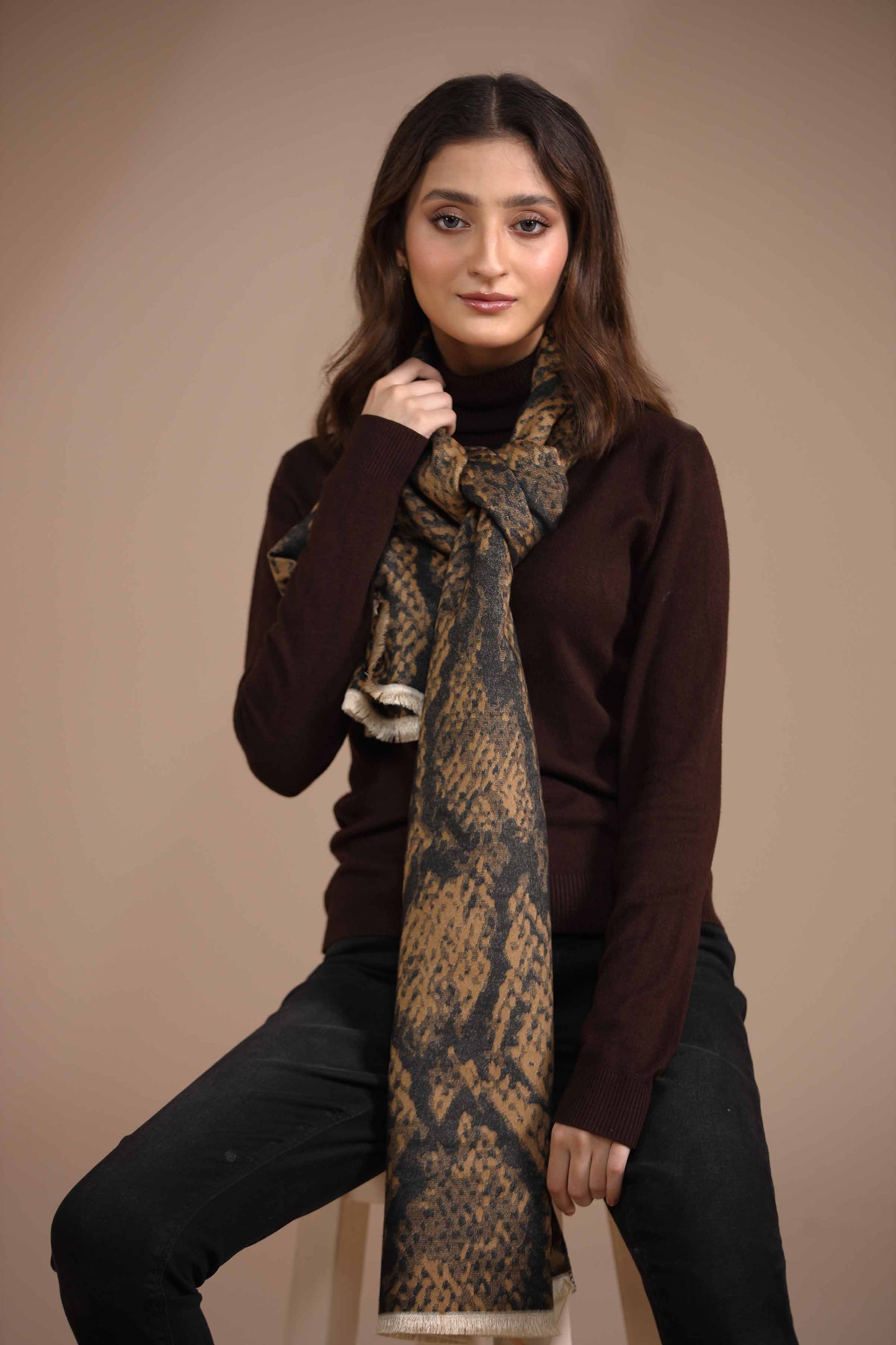 Nishat Linen - Tan Shawl-434892111