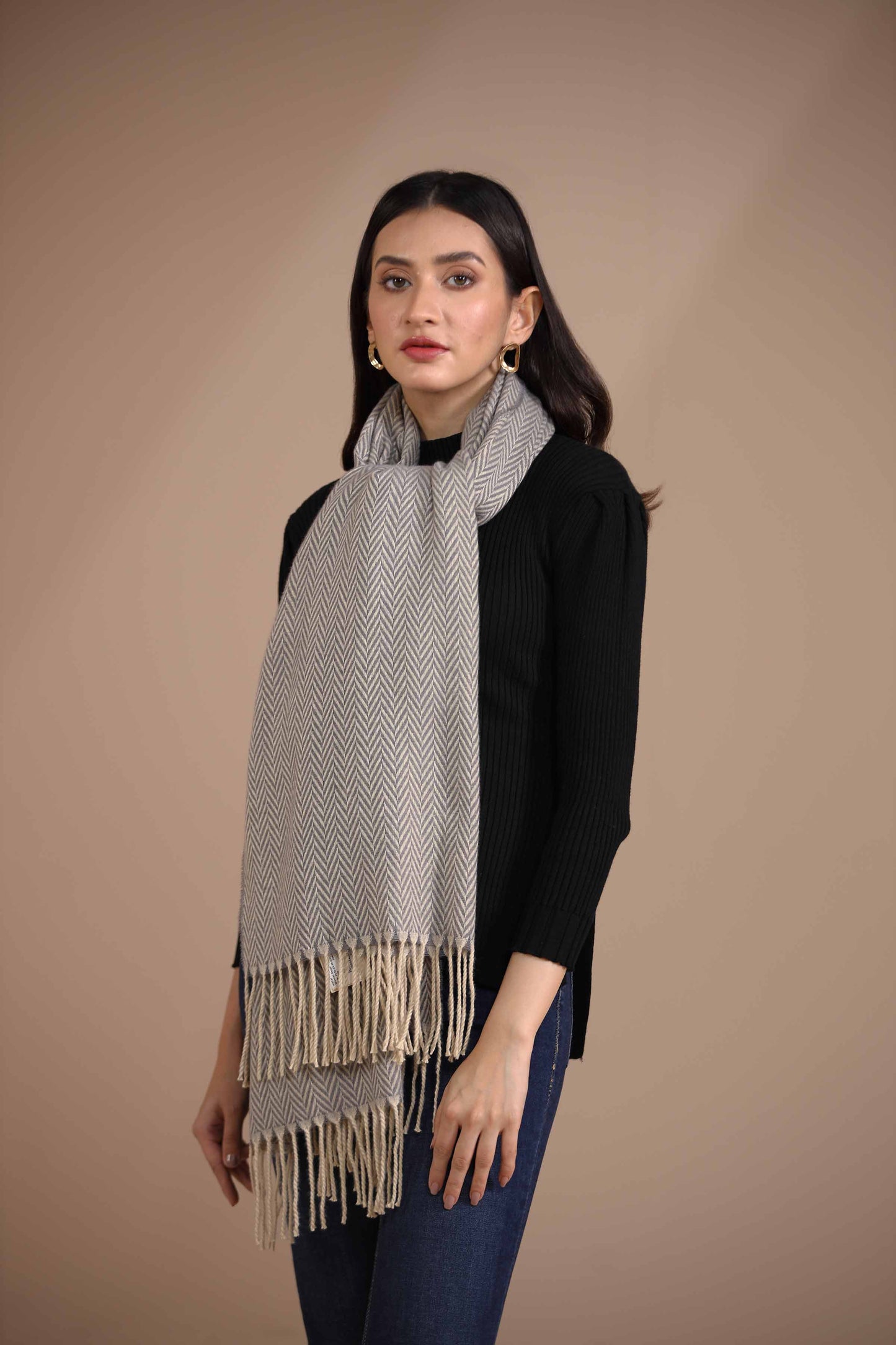 Nishat Linen - Grey Shawl-434922111