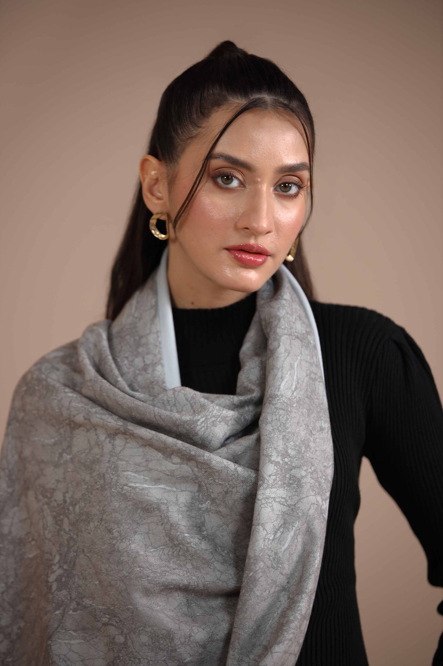 Nishat Linen - Grey Shawl-434972111