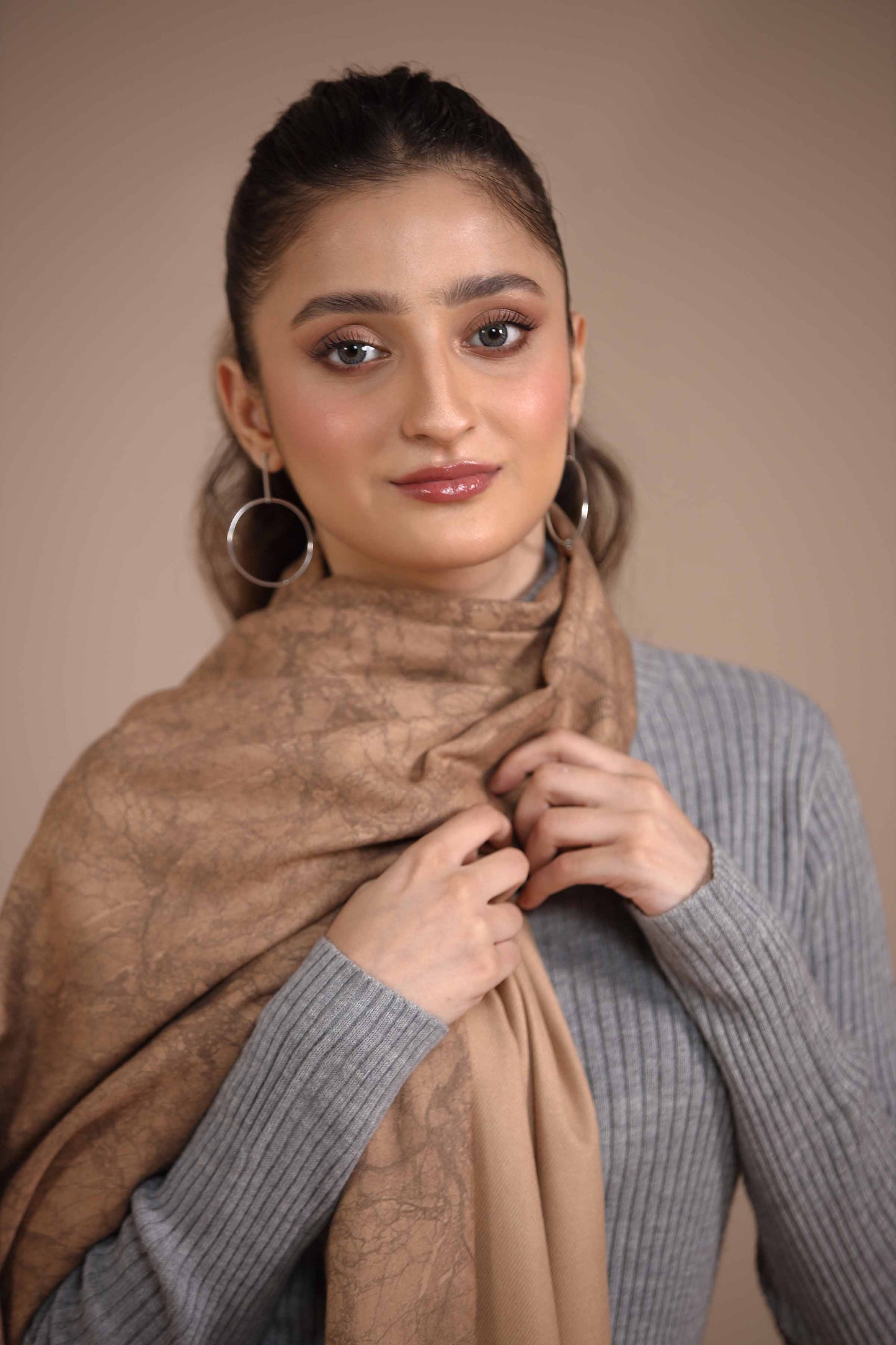 Nishat Linen - Camel Shawl-434972129