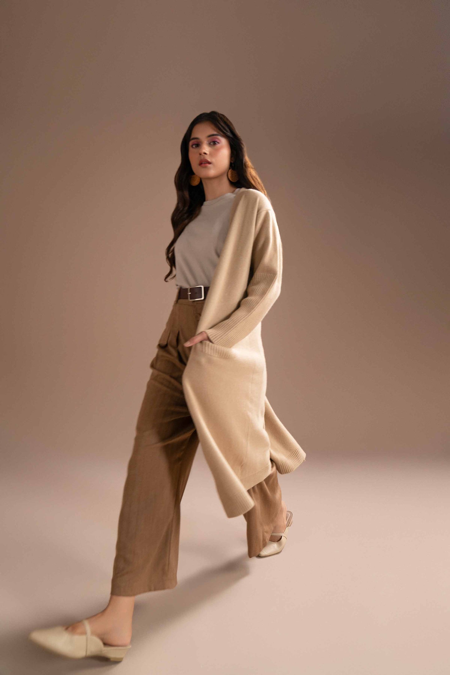 Nishat Linen - Beige Long Sweater