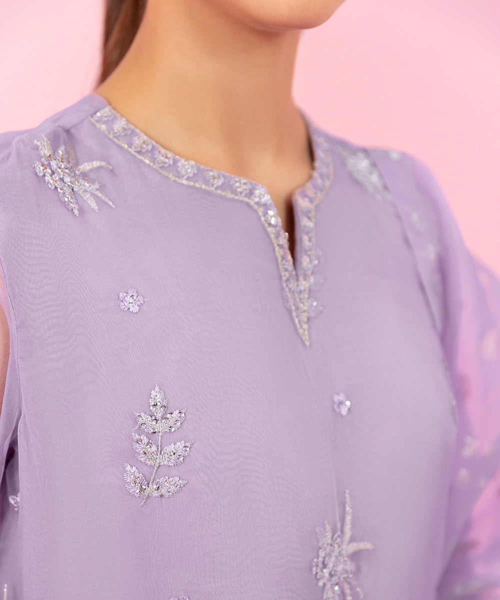 Sapphire - 3 Piece - Embroidered Organza Suit