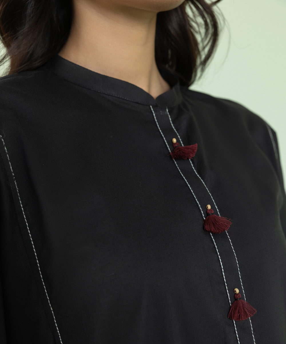 Sapphire - Solid Cotton Viscose Shirt