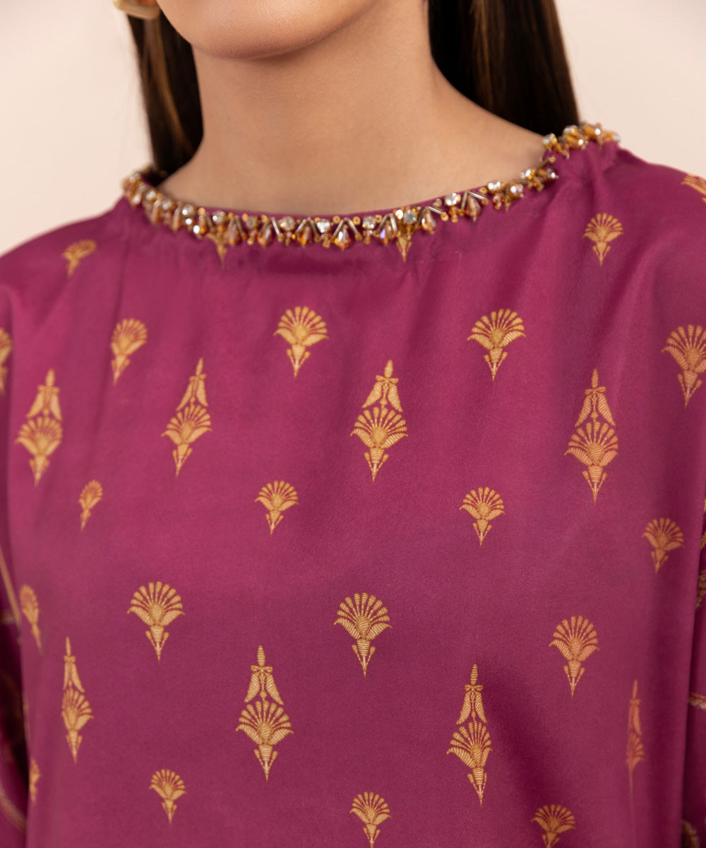 Sapphire - 2 Piece - Embellished Silk Suit