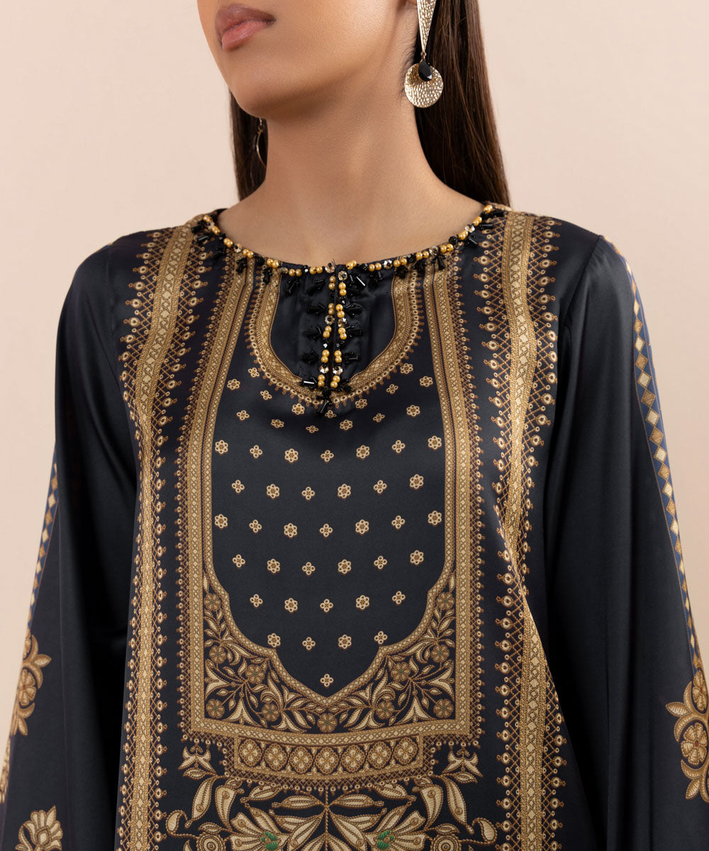 Sapphire - 2 Piece - Embellished Silk Suit