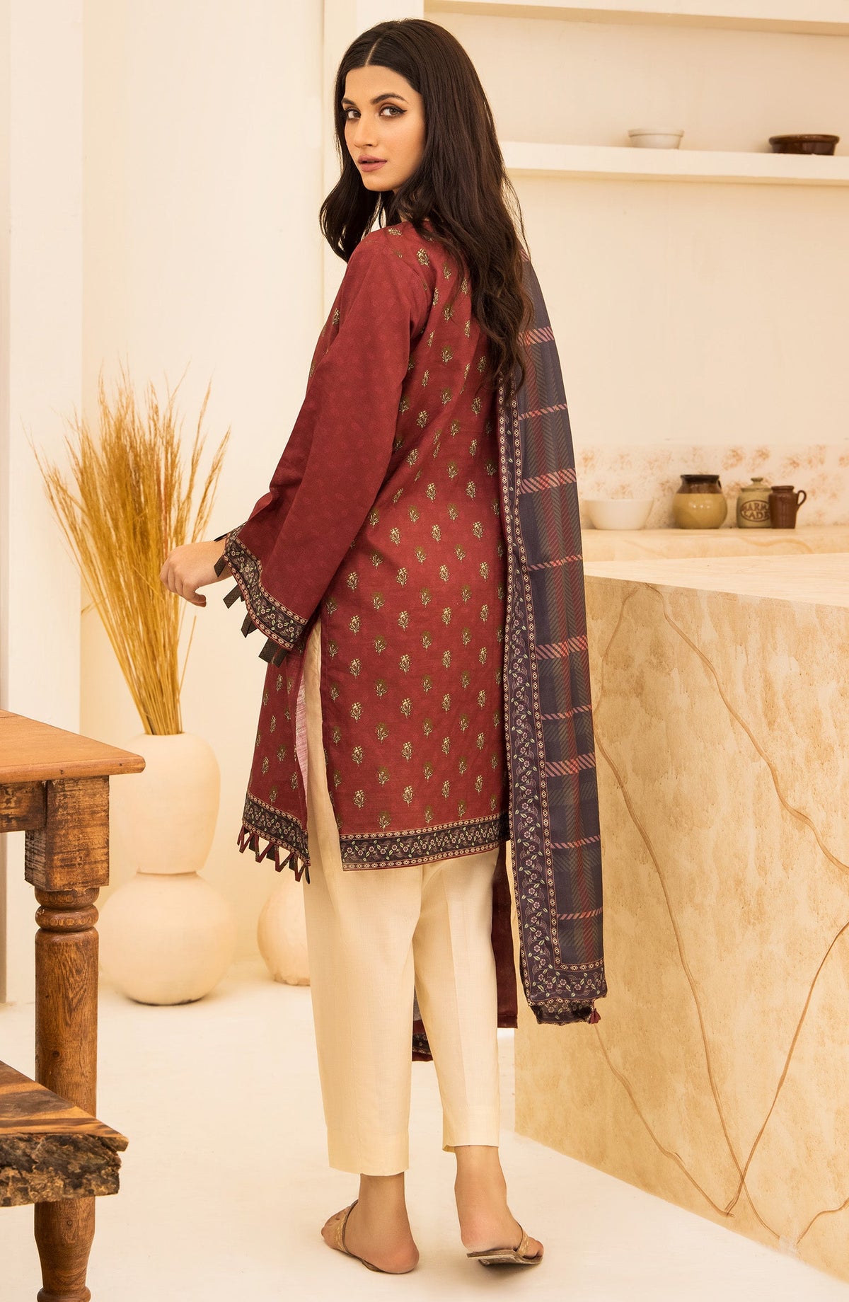 Orient - Unstitched 2 Piece Printed Khaddar Shirt and Acrylic Shawl Dupatta