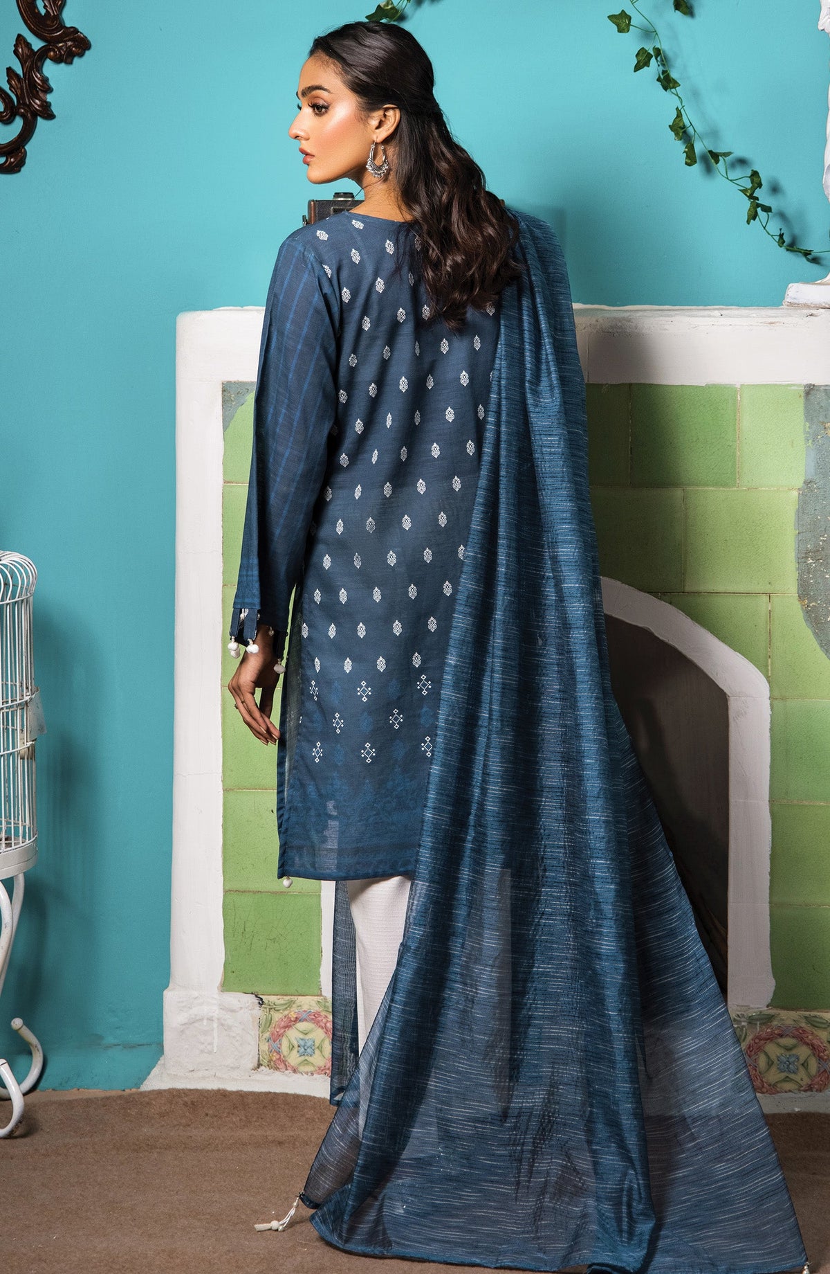 Orient - Unstitched 2 Piece Printed Khaddar Shirt and Yarn Dyed Dupatta