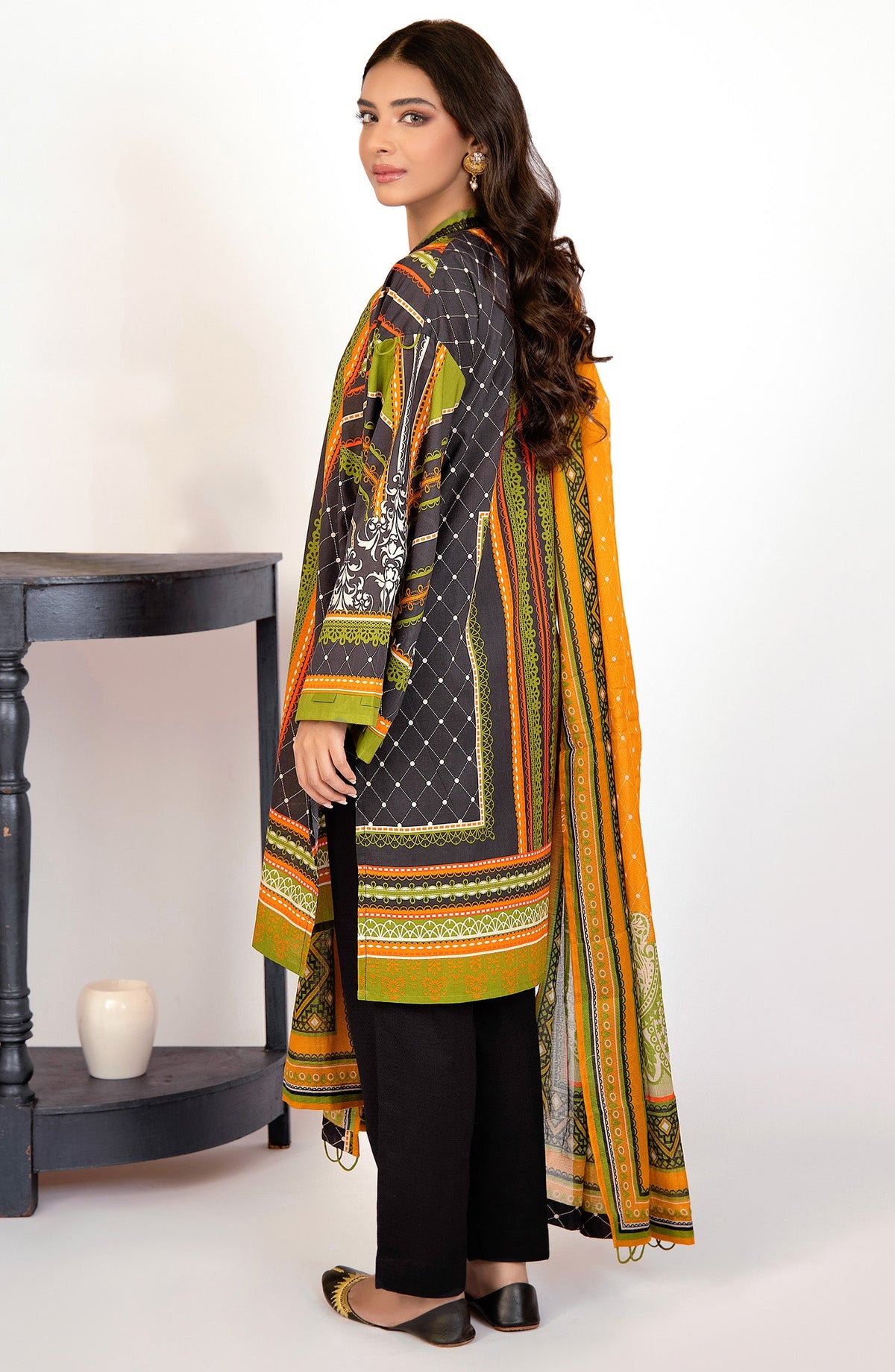 Orient - Unstitched 2 Piece Printed Lawn Shirt and Dobby Net Dupatta