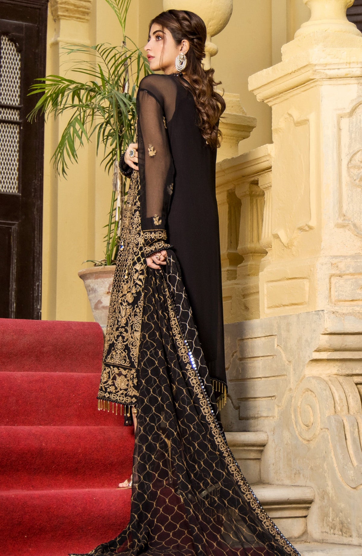 Orient - Unstitched 3 Piece Embroidered Chiffon Shirt , Raw Silk Pant and Chiffon Dupatta