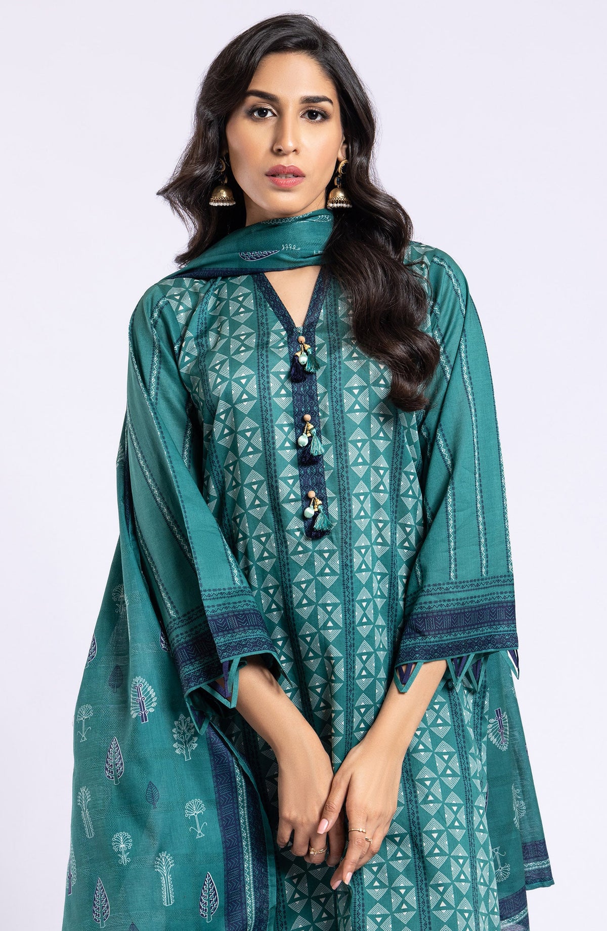 Orient - Unstitched 3 Piece Printed Lawn Shirt , Cambric Pant and Lawn Dupatta