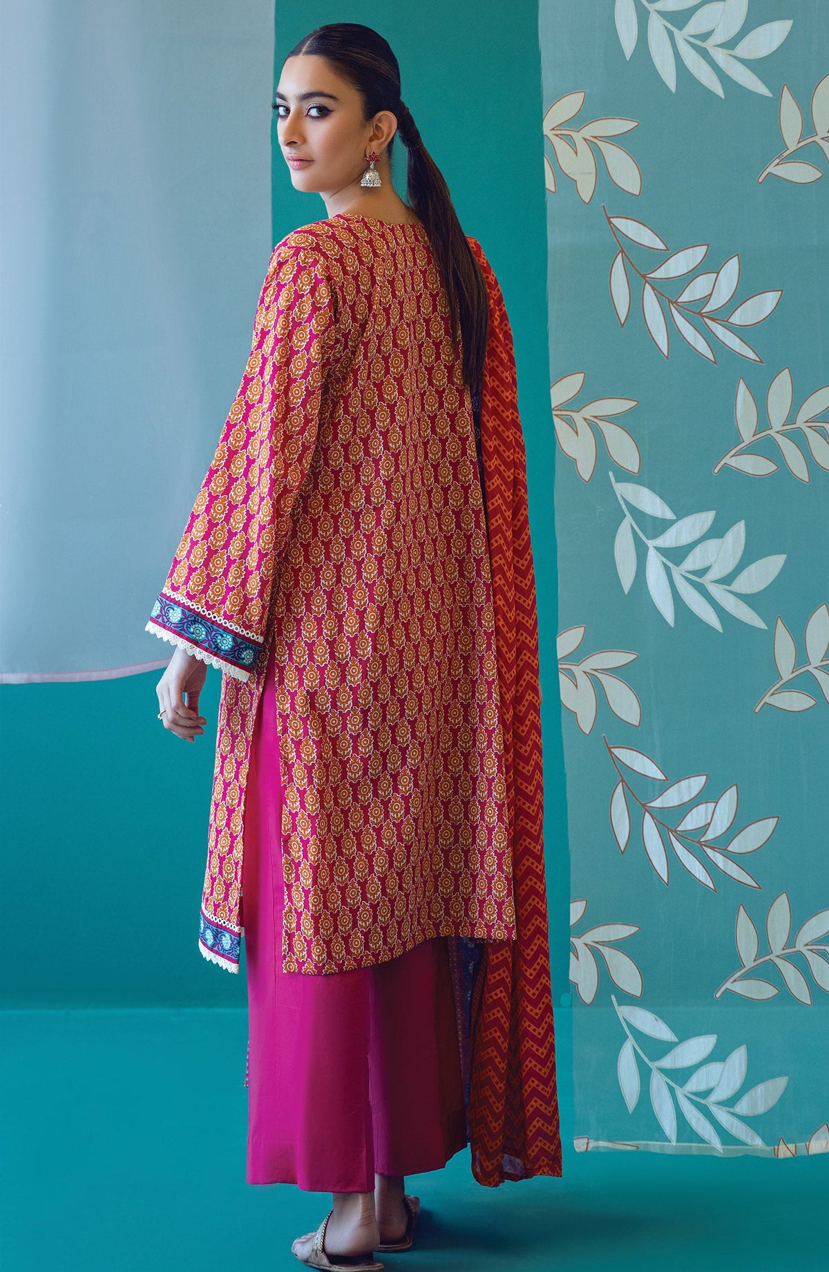 Orient - Unstitched 3 Piece Printed Heavy Lawn Shirt , Cambric Pant and Lawn Dupatta