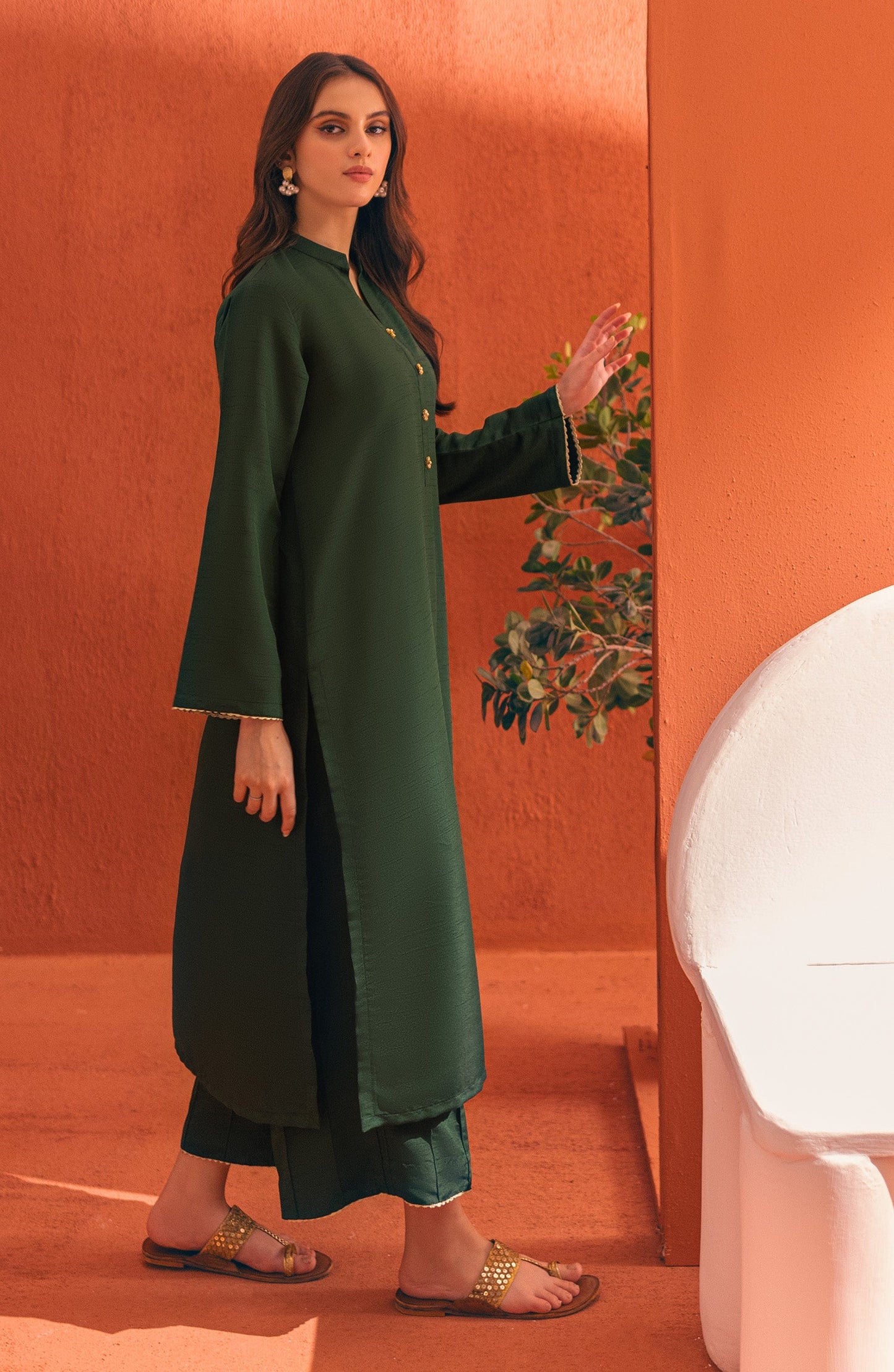 Orient - Stitched 2 Piece Plain Raw Silk Shirt and Raw Silk Pant
