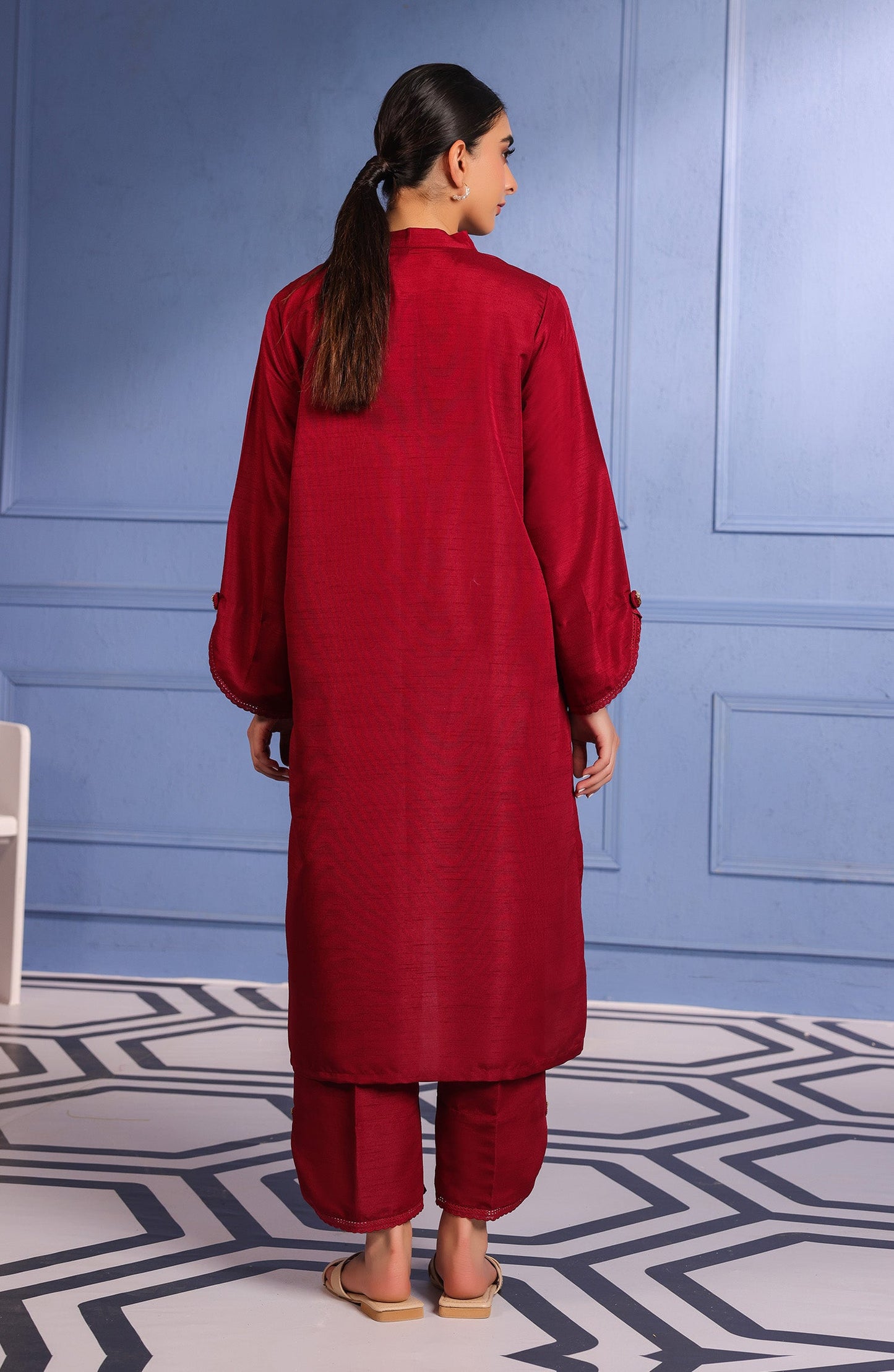 Orient - Stitched 2 Piece Plain Raw Silk Shirt and Raw Silk Pant