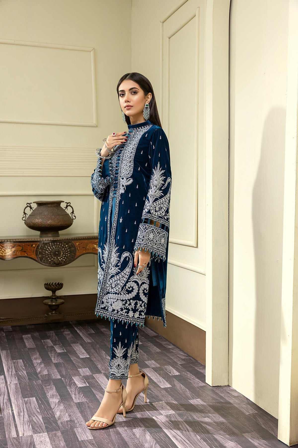 Adan's Libas - Cold Slib-B - Embroidered Velvet 3PC