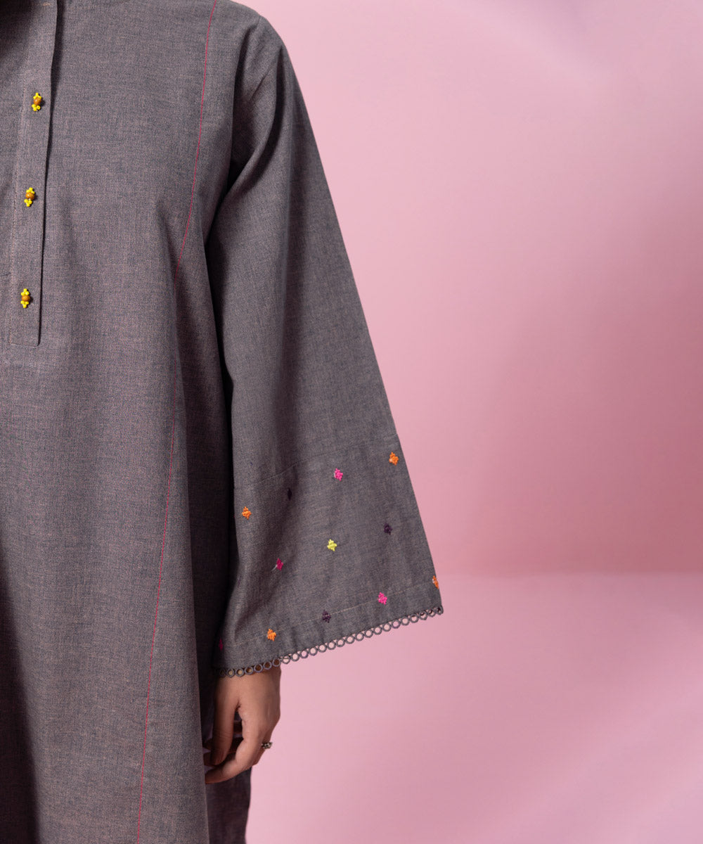 Sapphire - Solid Cotton Shirt