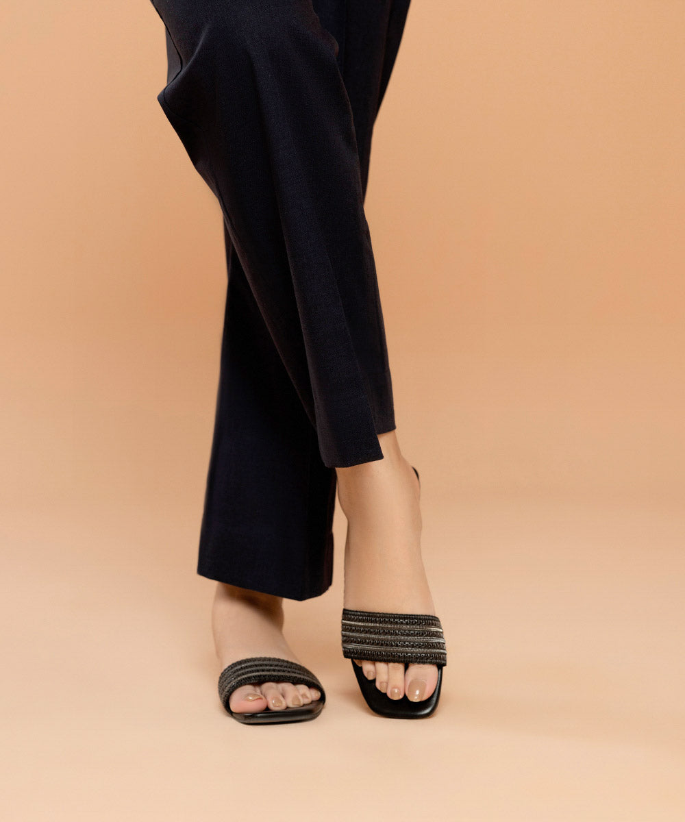 Sapphire - Solid Cotton Straight Pants