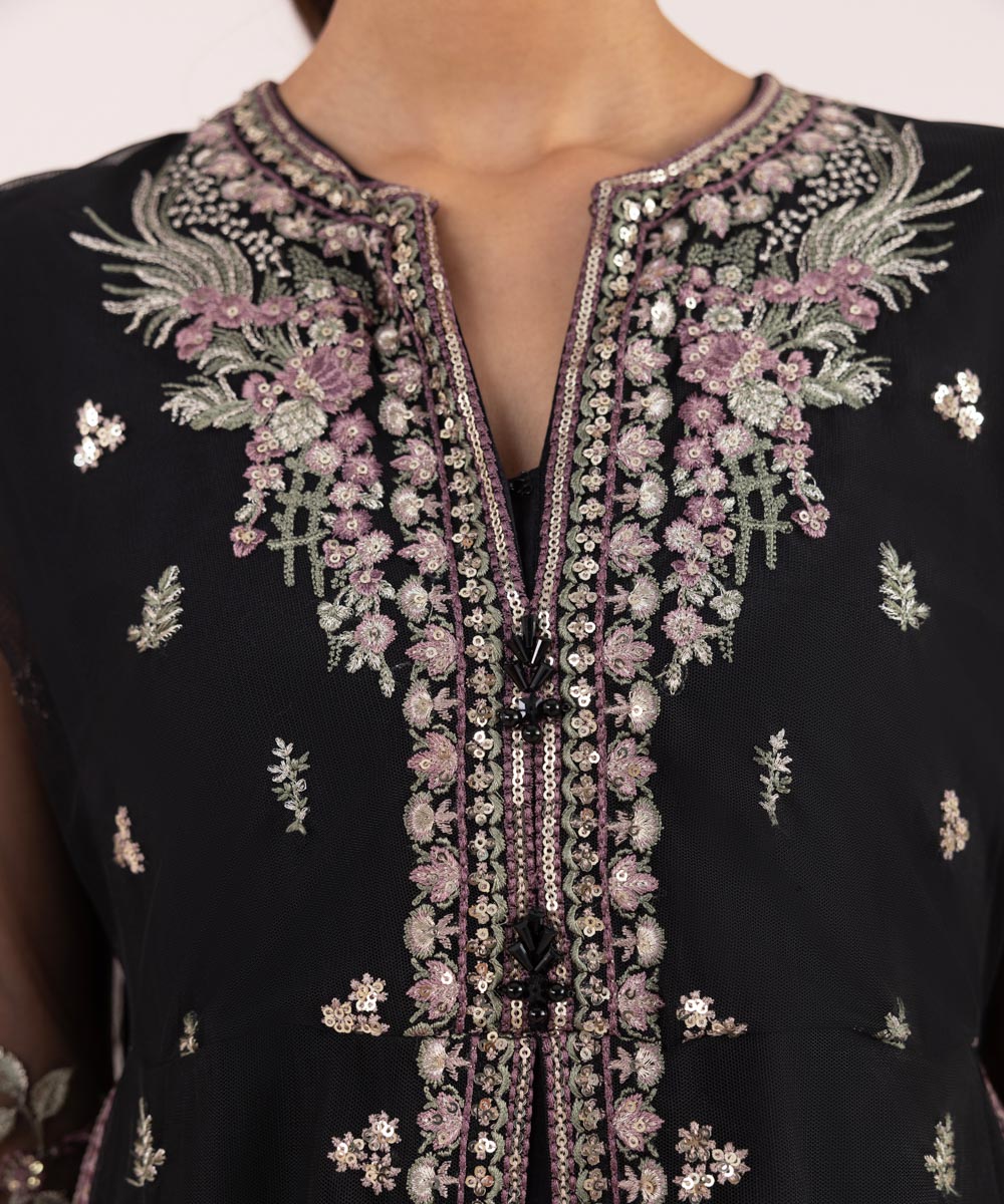 Sapphire - 2 Piece - Embroidered Net Suit