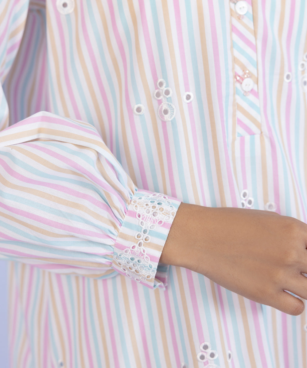 Sapphire - Embroidered Yarn Dyed Shirt